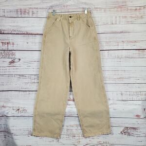 Asos Design Womens Wide Leg Baggy High Rise Mushroom Tan Jeans Denim Size 8 (US)